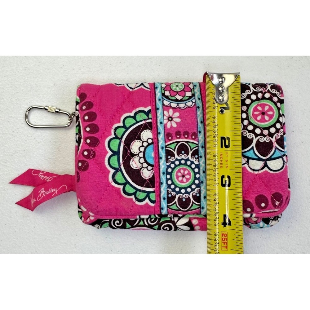 Vera Bradley Cupcakes Pink Compact Wallet‎ Lightweight Kiss Lock Coin Key Clip - Picture 9 of 11